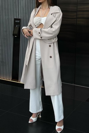 Meshki Keily Super Oversized Trenchcoat Dame Hvide Danmark | I7H-4872