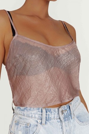 Meshki Kiana Iridescent Camisole Dame Hudfarvet Lyserød Danmark | Z2Q-4704