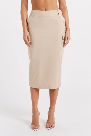 Meshki Lorna Mid Rise Cargo Nederdel Dame Khaki Danmark | L0R-9509