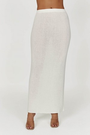 Meshki Maribelle Knit Maxi Nederdel Dame Hvide Danmark | H4D-2641