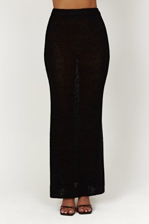 Meshki Mary Knit Maxi Nederdel Dame Sort Danmark | V7P-3789