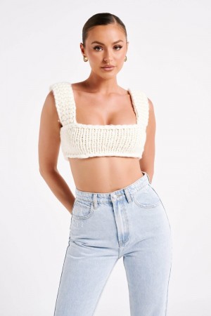 Meshki Ninetta Knit Braletter Dame Hvide Danmark | Z9Y-7474